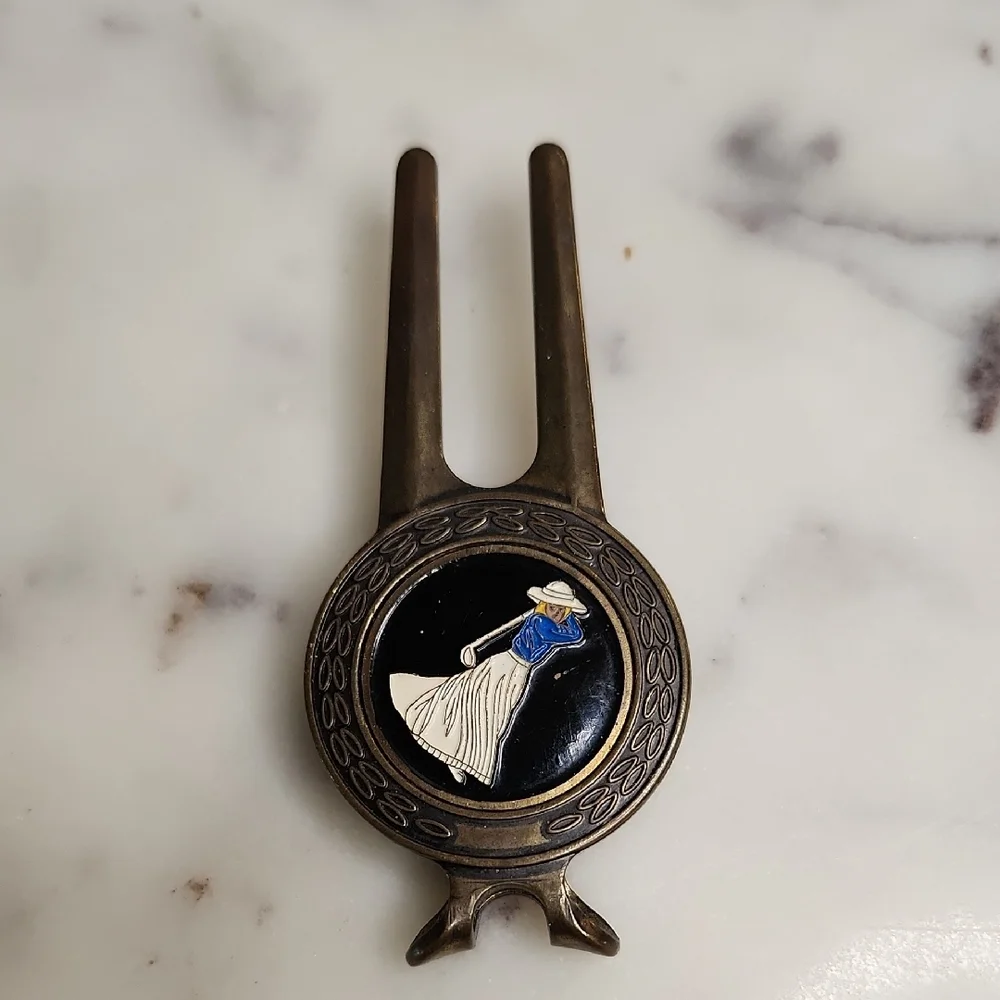 BronzeVintage Golf Divot Tool /Money Clip